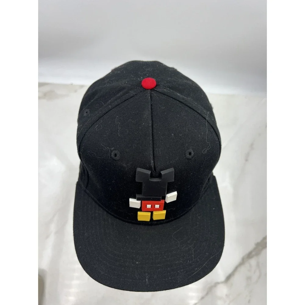 Neff Hat Disney Mickey Mouse Pixel 3D Rubber Snapback Black Red Adjustable Cap